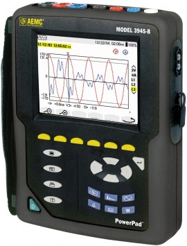 AEMC 3945-B PowerPad Power Quality Analyzer Kit with 3x MR193 Clamp-on CT(1000AAC/1400ADC)-