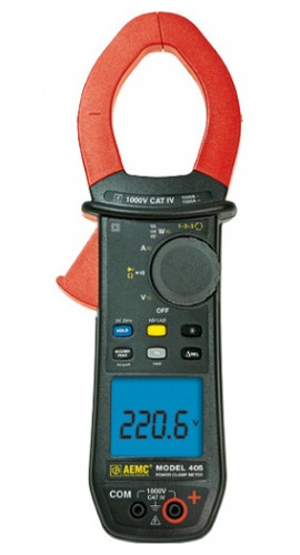 AEMC 405 True RMS Clamp Meter with Phase Rotation, 1000V AC/DC, 1000A AC/1500A DC-
