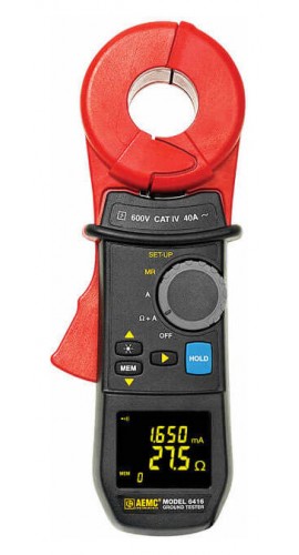 AEMC 6416 Clamp-On Ground Resistance Tester, 1500 &amp;ohm;, 40 A-