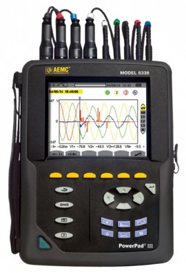 AEMC 8336 True RMS Power Quality Analyzer with AmpFlex&amp;reg; flexible sensors, two- and three-phase, 40 to 70 Hz-