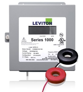 Leviton 1K240-1SW Indoor 120/240V Single Phase kWh Meter Kit, 100A, 2 Solid Core CTs-