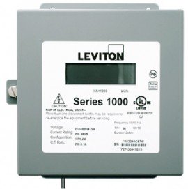 Leviton 1N240-011 Indoor Dual Element kWh Meter, MAX 100A, Meter Only-