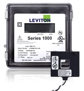 Leviton 1O277-04W Outdoor 277V Single Phase kWh Meter Kit, 400A, 1 Split Core CT-