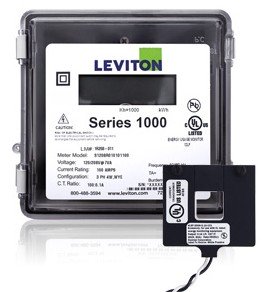 Leviton 1O277-08W Outdoor 277V Single Phase kWh Meter Kit, 800A, 1 Split Core CT-
