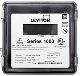 Leviton 1R240-021 Outdoor Dual Element kWh Meter, MAX 200A, Meter Only-