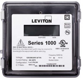 Leviton 1R277-081 Outdoor Single Element kWh Meter, MAX 800A, Meter Only-