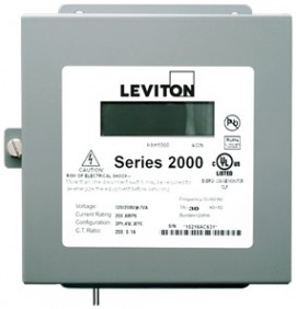 Leviton 2N208-12D Indoor Three Phase Element Demand Meter, 120/240/208V, MAX 1200A, Meter Only-
