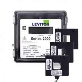 Leviton 2O208-4W VerifEye Series 2000 3P/4W Outdoor Meter Kit with 3 Split-Core Current Transformers, 120/208 V, 400 A-
