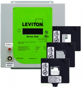 Leviton 3KUMT-16M Indoor kWh Meter Kit, 1600A with 3 Split Core CTs-