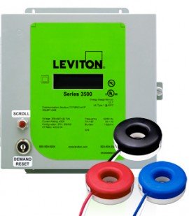 Leviton 3KUMT-2SM Indoor kWh Meter Kit, 200A with 3 Solid Core CTs-