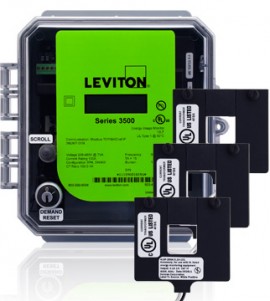 Leviton 3OUMT-50M Outdoor kWh Meter Kit, 5000A with 3 Split Core CTs-