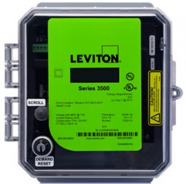 Leviton 3RUMT-02M  Outdoor kWh Meter, 200A, 208-480VAC, Meter Only-