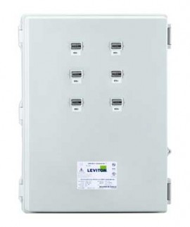 Leviton 6L306-KIT VerifEye Mini Meter MMU 3P/4W Outdoor Kit with 6 Dual-Element Meters and 12 Solid-Core CTs, 120/208 V-