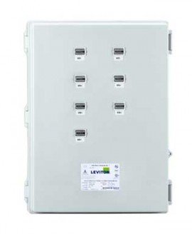 Leviton 6L307-KIT VerifEye Mini Meter MMU 3P/4W Outdoor Kit with 7 Dual-Element Meters and 14 Solid-Core CTs, 120/208 V-