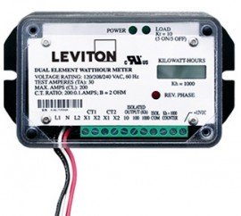 Leviton 7B201-H02 Dual Element Mini Meter OEM Module 1P/3W 120/240V 1kWh two 200A CTs Required-